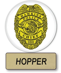 Stranger Things Jim Hopper Name Badge & Police Chief 3" Button Halloween Costume 